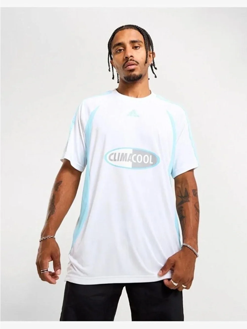 Adidas vintage retro clima cool soccer football training gym jersey shirt